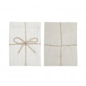 Kökshandduk 2-pack Lin/Vit